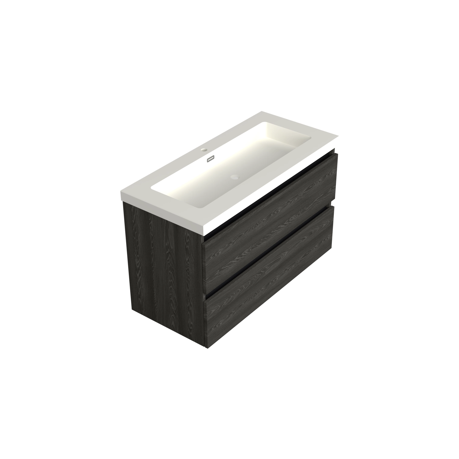 Dutchline-Badmeubel-Onderkast-Lumiere-100x42cm-2-Lades-1-Uitsparing