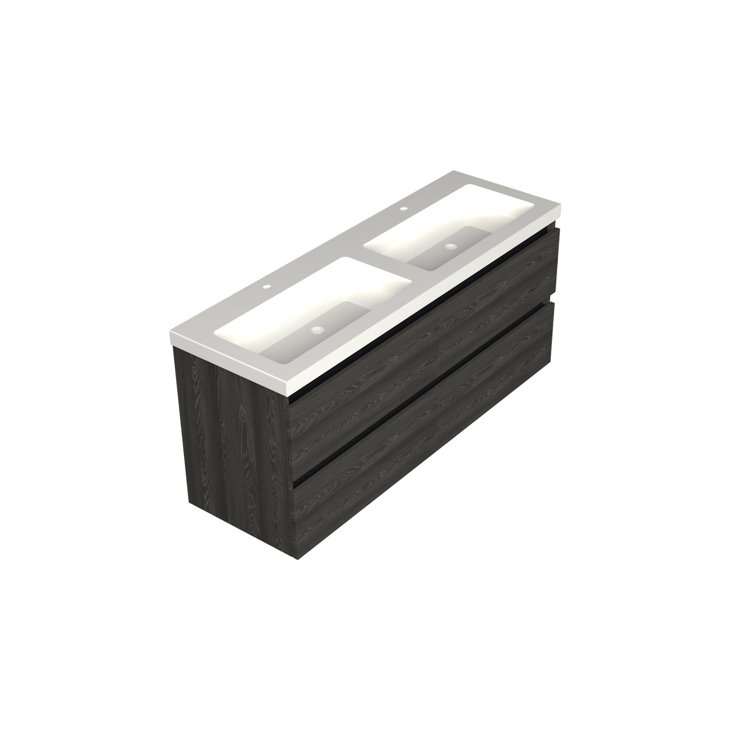 Dutchline-Badmeubel-Onderkast-Lumiere-140x42cm-4-Lades-2-Uitsparingen