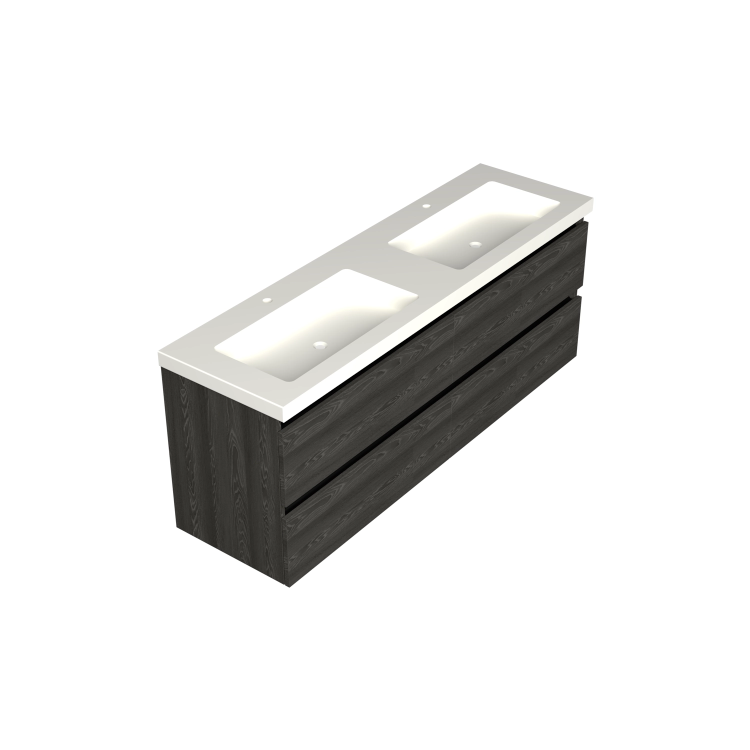 Dutchline-Badmeubel-Onderkast-Lumiere-160x42cm-4-Lades-2-Uitsparingen