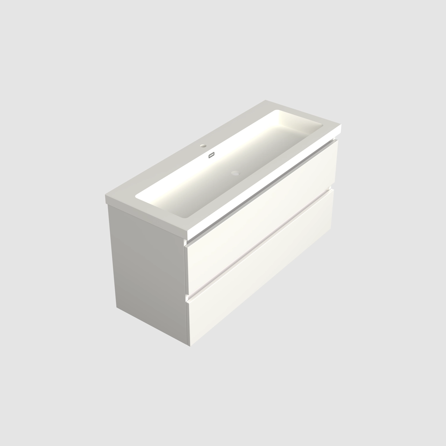 Dutchline-Badmeubel-Onderkast-Midden-Glans-Wit-120x42cm-2-Lades-1-Uitsparing